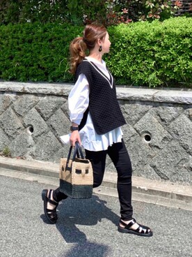 AMERI(アメリ)の「FLARE SHIRT WITH VEST(シャツ/ブラウス)」 - WEAR