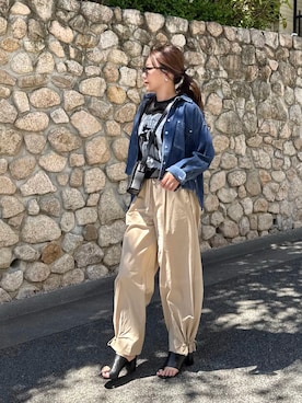 「デニムシャツ」｜kaco…＊さん（レディース・161cm）の秋コーディネート
