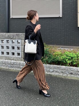 パンプスを使った ストライプパンツ のレディース人気ファッションコーディネート Wear