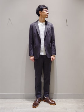 「ABAHOUSE GRAY（アバハウスグレイ）のアイテム」を使った、YASUIさん（メンズ・184cm）の春コーディネート