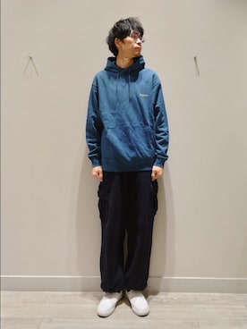 「アイテム（カーゴパンツ）」を使った、YASUIさん（メンズ・184cm）の秋コーディネート