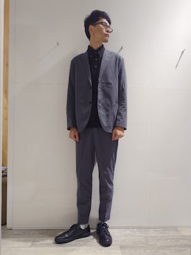 「アイテム（セットアップ）」を使った、YASUIさん（メンズ・184cm）の夏コーディネート