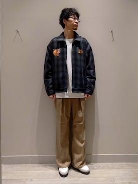 「アイテム（ブルゾン）」を使った、YASUIさん（メンズ・184cm）の秋コーディネート