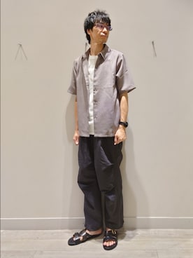 「アイテム（カーゴパンツ）」を使った、YASUIさん（メンズ・184cm）の夏コーディネート