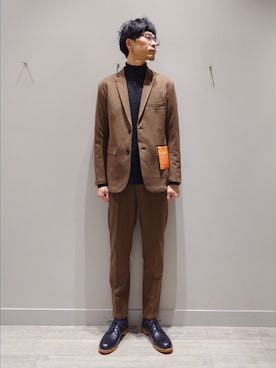 「アイテム（セットアップ）」を使った、YASUIさん（メンズ・184cm）の冬コーディネート