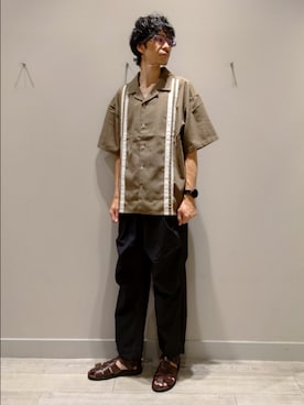 「アイテム（サンダル）」を使った、YASUIさん（メンズ・184cm）の夏コーディネート