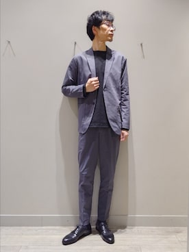 「アイテム（セットアップ）」を使った、YASUIさん（メンズ・184cm）の春コーディネート