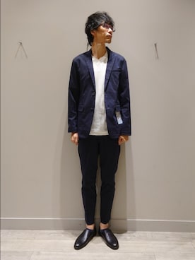 「アイテム（テーラードジャケット）」を使った、YASUIさん（メンズ・184cm）の夏コーディネート