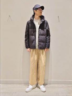 「アイテム（ダウンジャケット/コート）」を使った、YASUIさん（メンズ・184cm）の秋コーディネート