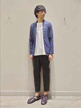 「アイテム（サンダル）」を使った、YASUIさん（メンズ・184cm）の夏コーディネート