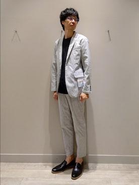 「アイテム（テーラードジャケット）」を使った、YASUIさん（メンズ・184cm）の夏コーディネート
