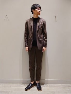 「ABAHOUSE GRAY（アバハウスグレイ）のアイテム（セットアップ）」を使った、YASUIさん（メンズ・184cm）の秋コーディネート