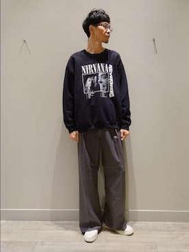 「トレーナー」｜YASUIさん（メンズ・184cm）の秋コーディネート