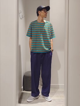 「アイテム（スリッポン）」を使った、YASUIさん（メンズ・184cm）の秋コーディネート