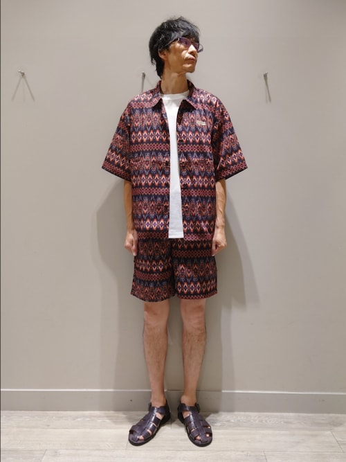 WILDERNESS EXPERIENCE / ウィルダネスエクスペリエンス  / Peacock pattern open collar shirt // オープンカラーシャツ　/ セットアップ