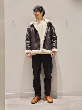「abahouse」｜「アイテム（ブルゾン）」を使った、YASUIさん（メンズ・184cm）の冬コーディネート