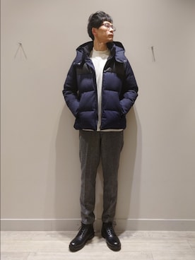「アイテム（ジャケット/アウター、ブルー系）」を使った、YASUIさん（メンズ・184cm）の冬コーディネート