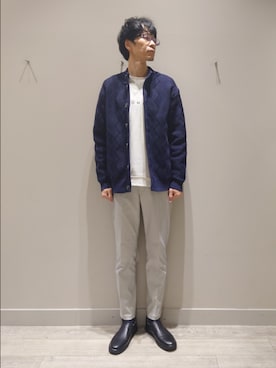 「アイテム（カーディガン/ボレロ）」を使った、YASUIさん（メンズ・184cm）の秋コーディネート