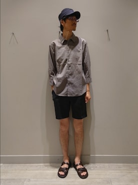 「アイテム（サンダル）」を使った、YASUIさん（メンズ・184cm）の夏コーディネート