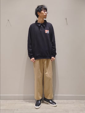 「アイテム（チノパンツ）」を使った、YASUIさん（メンズ・184cm）の秋コーディネート