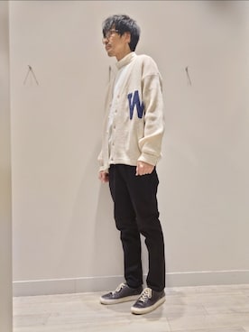 「オーバーサイズカーディガン」｜YASUIさん（メンズ・184cm）の冬コーディネート