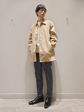 「モンクシューズ」｜YASUIさん（メンズ・184cm）の冬コーディネート