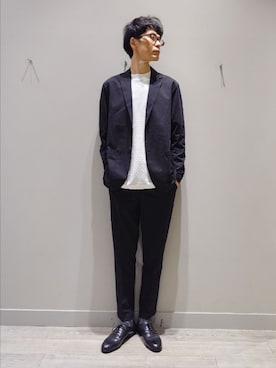 「アイテム（セットアップ）」を使った、YASUIさん（メンズ・184cm）の夏コーディネート