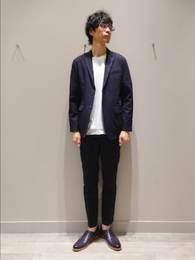 「アイテム（テーラードジャケット）」を使った、YASUIさん（メンズ・184cm）の夏コーディネート