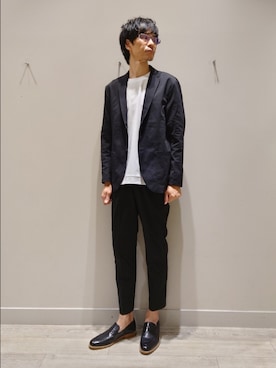 「アイテム（テーラードジャケット）」を使った、YASUIさん（メンズ・184cm）の夏コーディネート