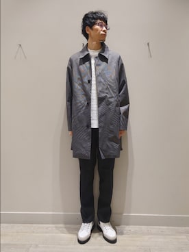 「アイテム（ステンカラーコート）」を使った、YASUIさん（メンズ・184cm）の秋コーディネート