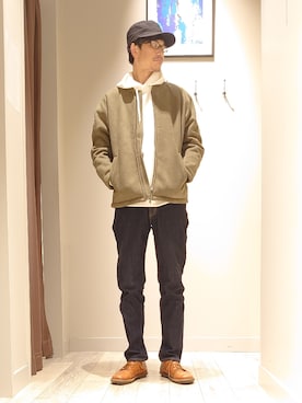 「abahouse」｜「アイテム（ライダースジャケット）」を使った、YASUIさん（メンズ・184cm）の秋コーディネート