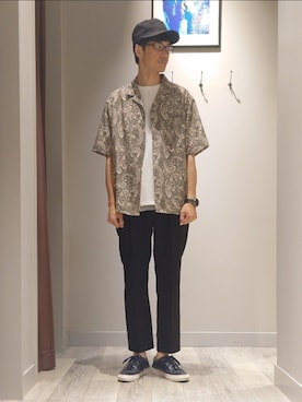 「みんなの白Tフェス」｜「アイテム（スラックス）」を使った、YASUIさん（メンズ・184cm）の夏コーディネート