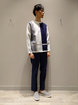 「アイテム（チノパンツ、その他）」を使った、YASUIさん（メンズ・184cm）の秋コーディネート