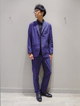 「アイテム（セットアップ）」を使った、YASUIさん（メンズ・184cm）の夏コーディネート