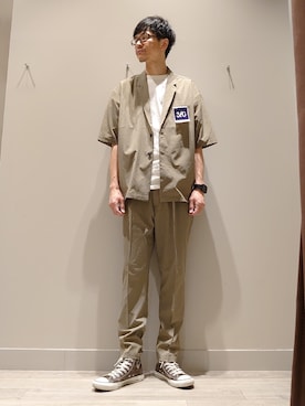 「半袖セットアップ」｜YASUIさん（メンズ・184cm）の春コーディネート