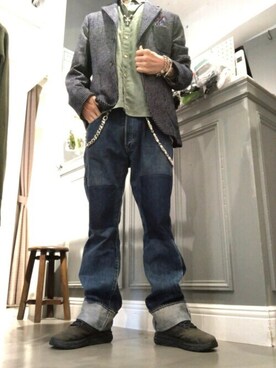 テーラードジャケットを使った ロールアップ の人気ファッションコーディネート Wear