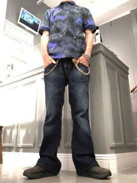 ポロシャツを使った シルバーアクセサリー の人気ファッションコーディネート Wear