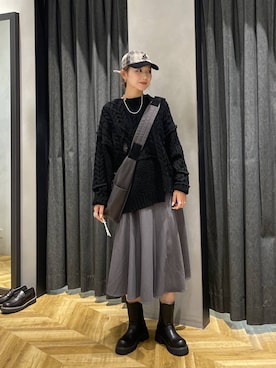 「おでかけ」｜「アイテム（キャップ）」を使った、miuさん（レディース・162cm）の秋コーディネート