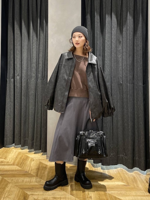 JEANASIS ビンテージレザーブルゾン ブラック JEANASIS｜ヴィンテージ