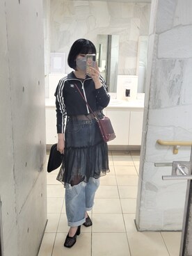 「デニムっていいよね」｜「アイテム（その他アウター）」を使った、hashiさん（レディース・156cm）の夏コーディネート