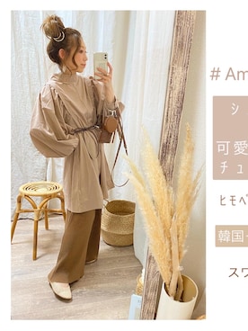 「チュニック」｜「アイテム（PC・スマホグッズ/家電）」を使った、and_LaLaLa_ootdさん（レディース・148cm）の夏コーディネート