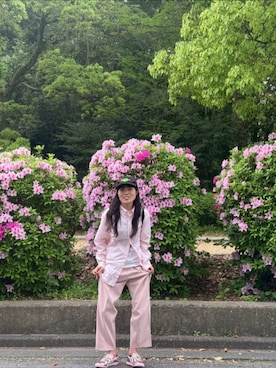 「ギンガムチェックシャツ」｜りとさん（レディース・155cm）の春コーディネート