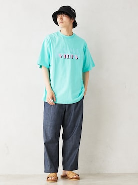 「ペインターパンツ」｜「アイテム（サンダル）」を使った、JOURNAL STANDARD relumeさん（メンズ・176cm）の夏コーディネート