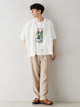 「Dr. Martens（ドクターマーチン）のアイテム（サンダル）」を使った、JOURNAL STANDARD relumeさん（メンズ・179cm）の夏コーディネート