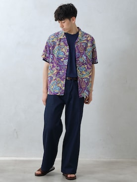 「SUN SURF（サンサーフ）のアイテム」を使った、JOURNAL STANDARD relumeさん（メンズ・179cm）の夏コーディネート