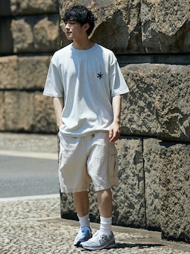 「snowpeak」｜「アイテム（パンツ）」を使った、JOURNAL STANDARD relumeさん（メンズ・176cm）の夏コーディネート