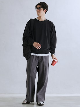「JOURNAL STANDARD relume（ジャーナルスタンダード　レリューム）のアイテム（スウェット）」を使った、JOURNAL STANDARD relumeさん（メンズ・179cm）の秋コーディネート
