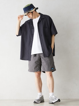 「ARMY TWILL（アーミーツイル）のアイテム（トップス）」を使った、JOURNAL STANDARD relumeさん（メンズ・179cm）の夏コーディネート