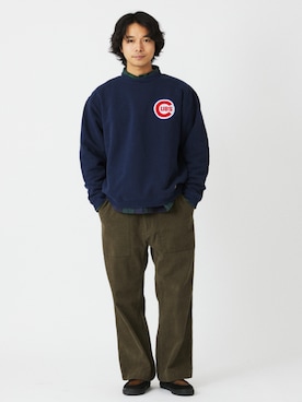 「MLB（メジャーリーグベースボール）のアイテム（スウェット）」を使った、JOURNAL STANDARD relumeさん（メンズ・181cm）の冬コーディネート
