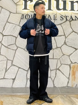 「JOURNAL STANDARD relume（ジャーナルスタンダード　レリューム）のアイテム（スウェット）」を使った、JOURNAL STANDARD relumeさん（メンズ・168cm）の冬コーディネート